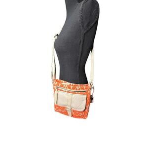Pistil Canvas Gotta Run Crossbody Shoulder Bag Purse And Wallet Beige Orange